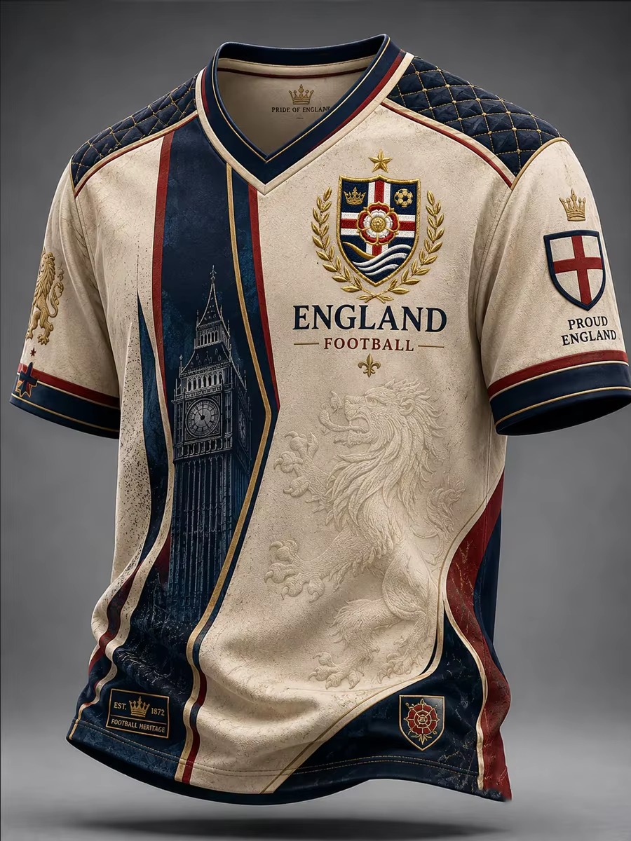 Badminton England - Maglia da calcio vintage inglese con