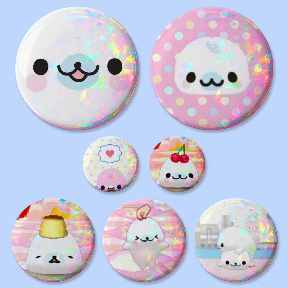 Badminton Meme - CUTE M-Mamegoma Seal Meme Badges Button